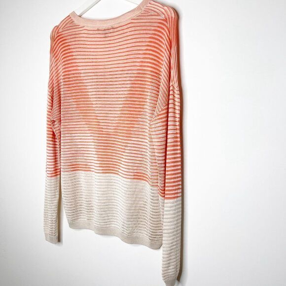 ST. JOHN Degrade Stripe Knit V-Neck Sweater - Picture 9 of 9